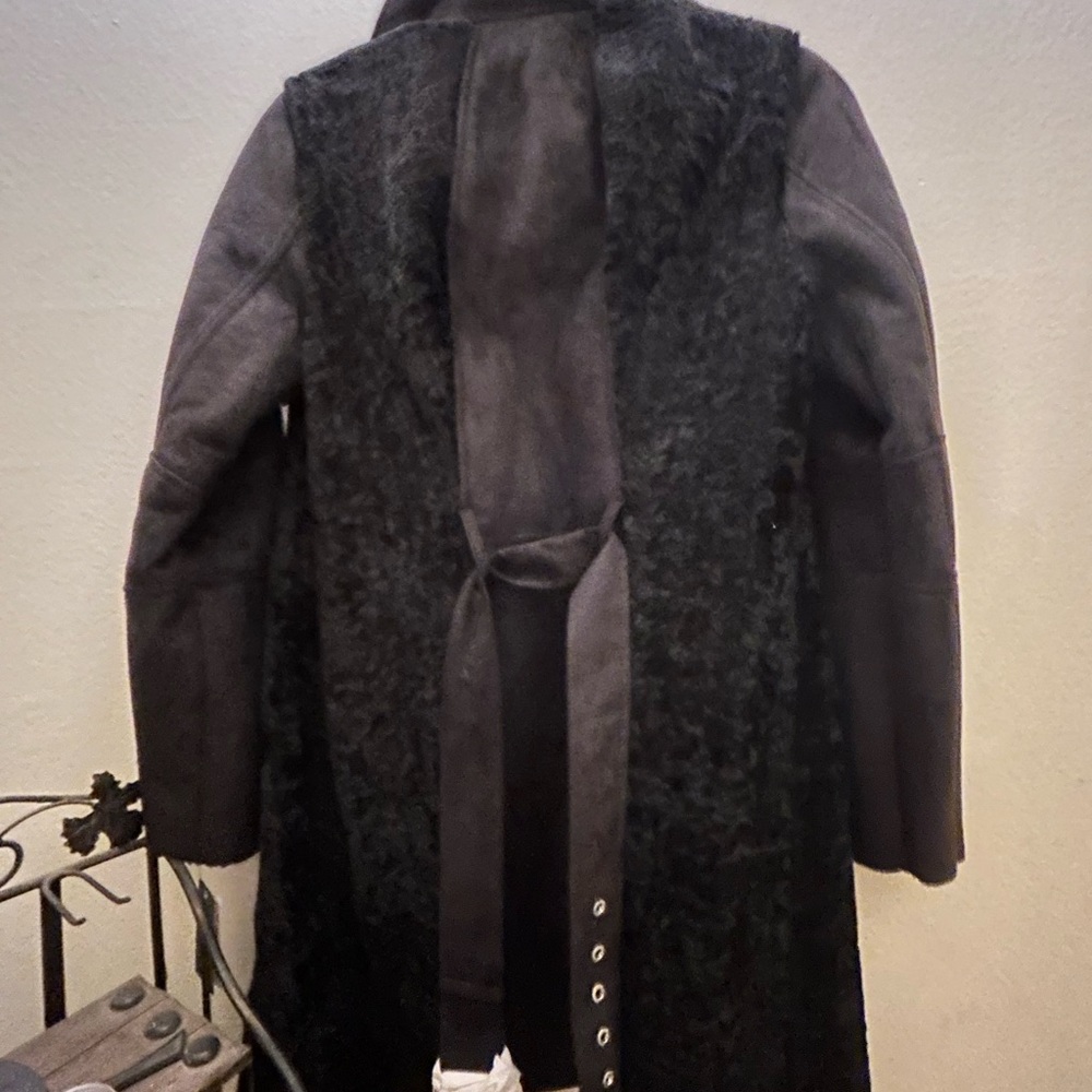 NWT Rare Vince Camuto Black Suede Black Coat Small - Picture 6 of 7